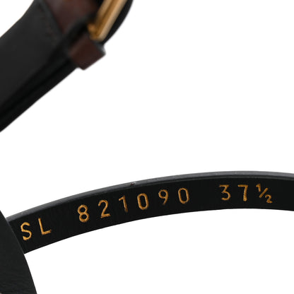 Saint Laurent Calfskin Cassandra 90 Wedges 37.5 Ultra Dark Brown 9 of 11