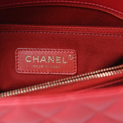 Chanel Caviar Quilted Small Coco Handle Flap Red 6 of 11