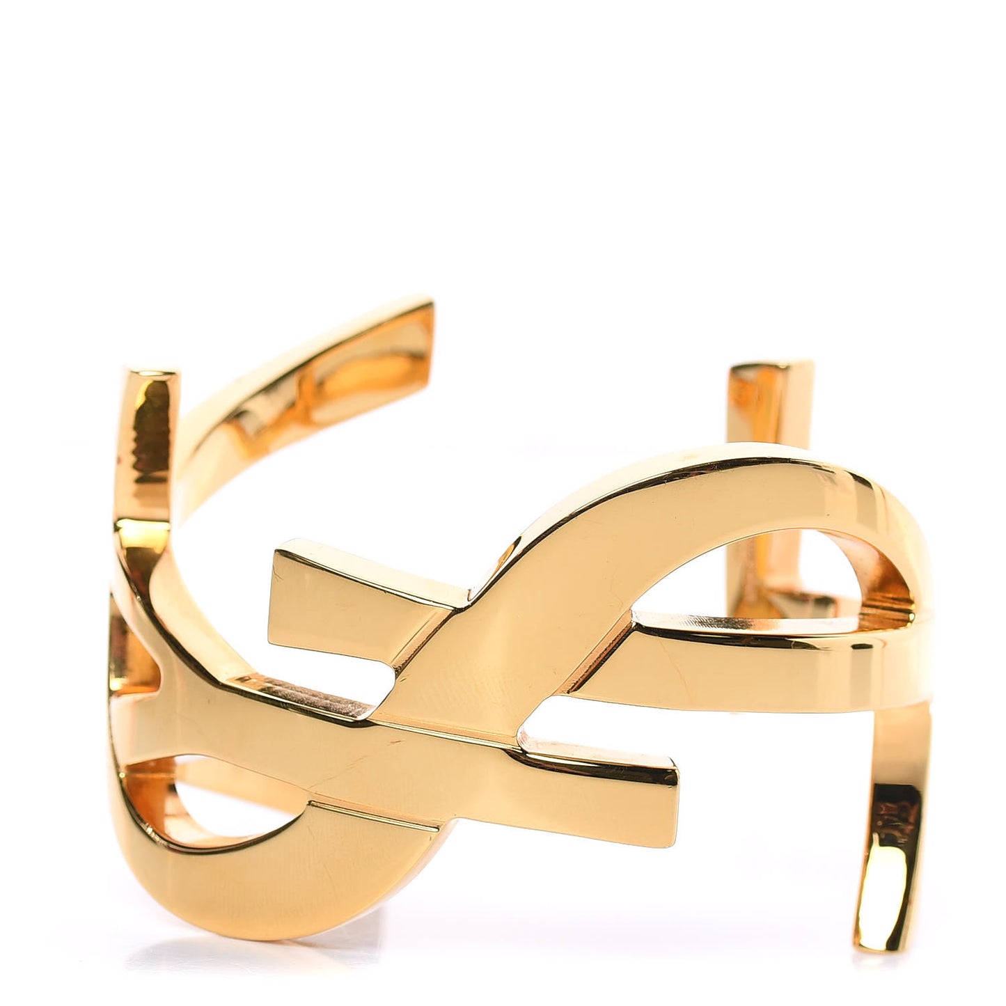 Brass Monogram Medium Cuff Bracelet Gold