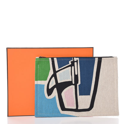 Hermes Toile Flat Waikiki Pouch 7 of 7