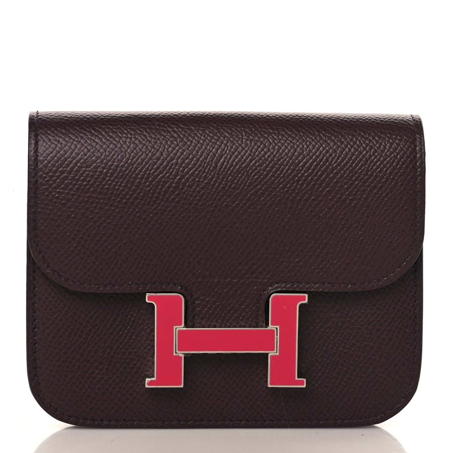 Epsom Enamel Constance Slim Wallet Rouge Sellier Framboise