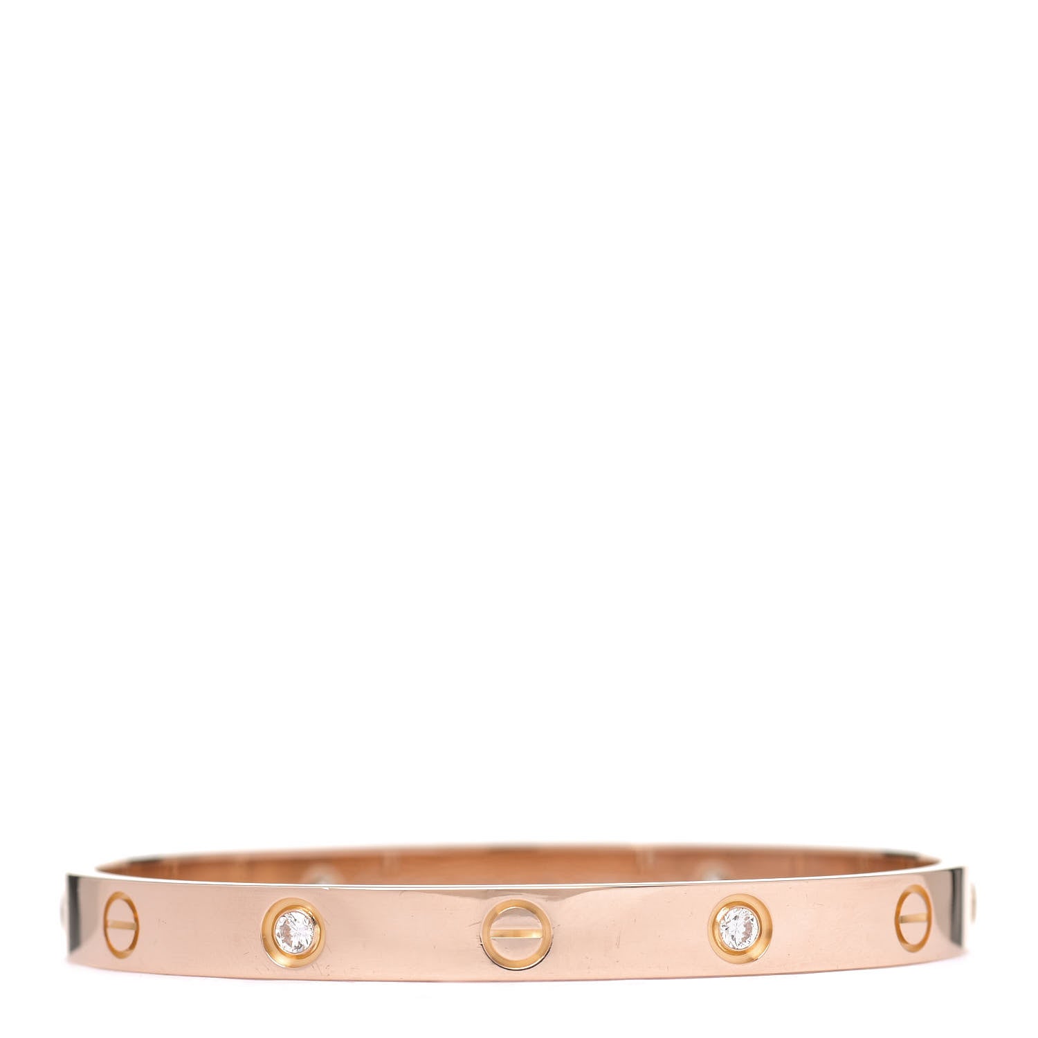 Cartier 18K Pink Gold 4 Diamond LOVE Bracelet 17 1 of 6