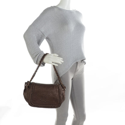 Chanel Metallic Goatskin Luxe Ligne Flap Bronze 2 of 7