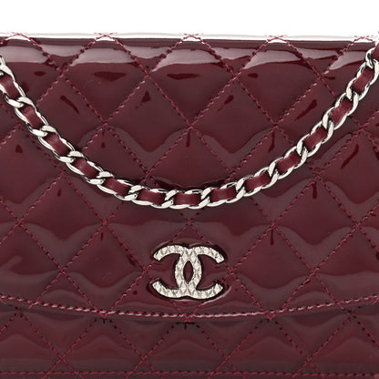 Chanel Patent Quilted Brilliant Wallet On Chain WOC Red 9 of 12
