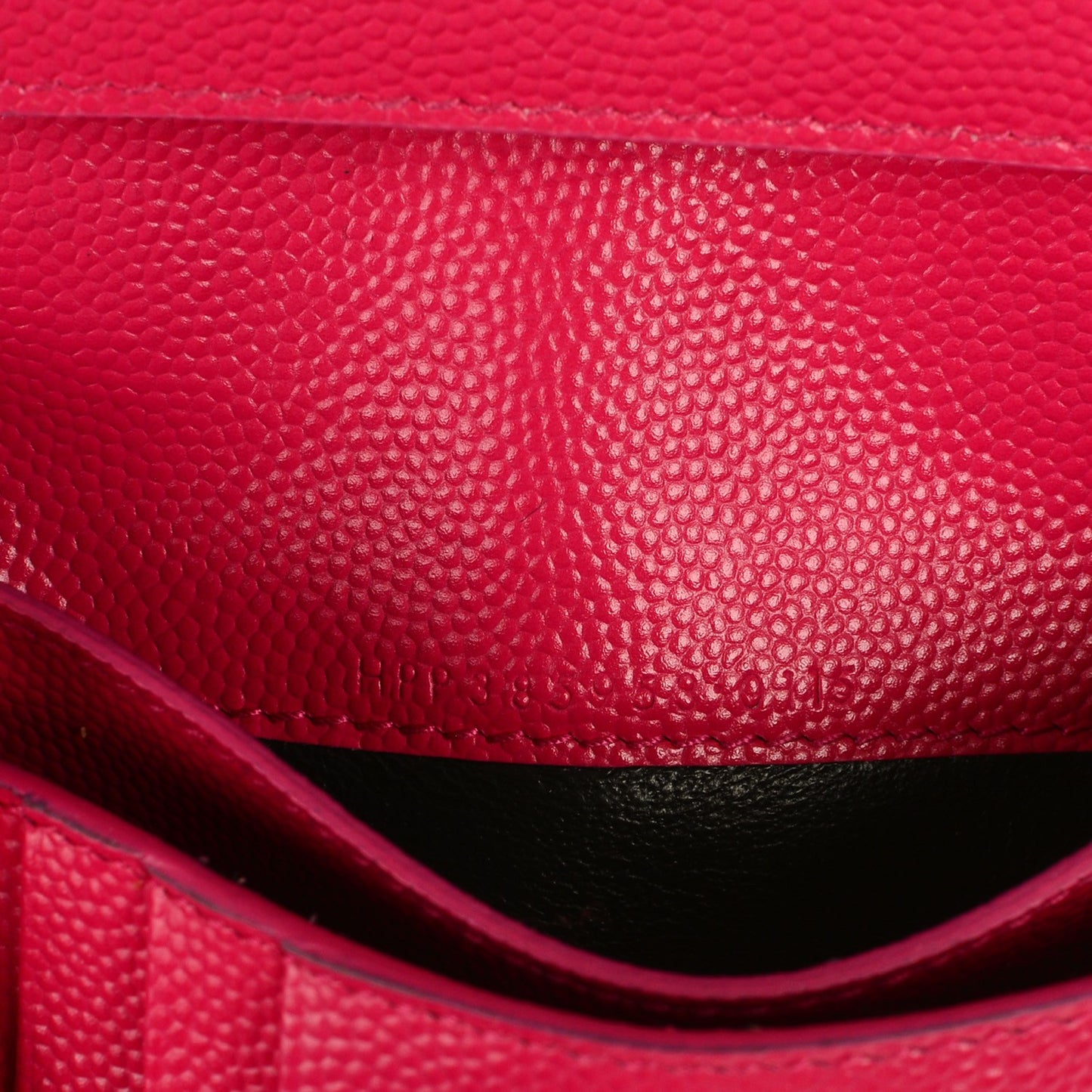 Grain De Poudre Matelasse Chevron Monogram Phone Wallet Lipstick Fuchsia