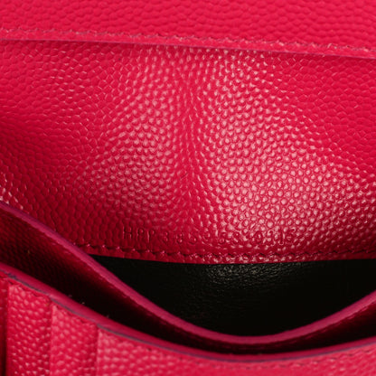 Saint Laurent Grain De Poudre Matelasse Chevron Monogram Phone Wallet Lipstick Fuchsia 7 of 7