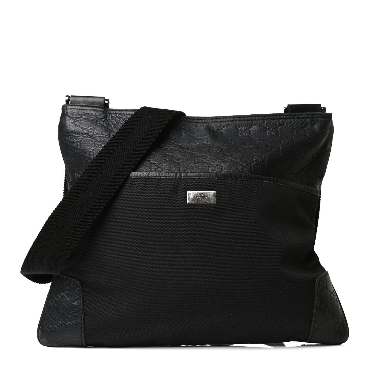 Guccissima Nylon Messenger Bag Black