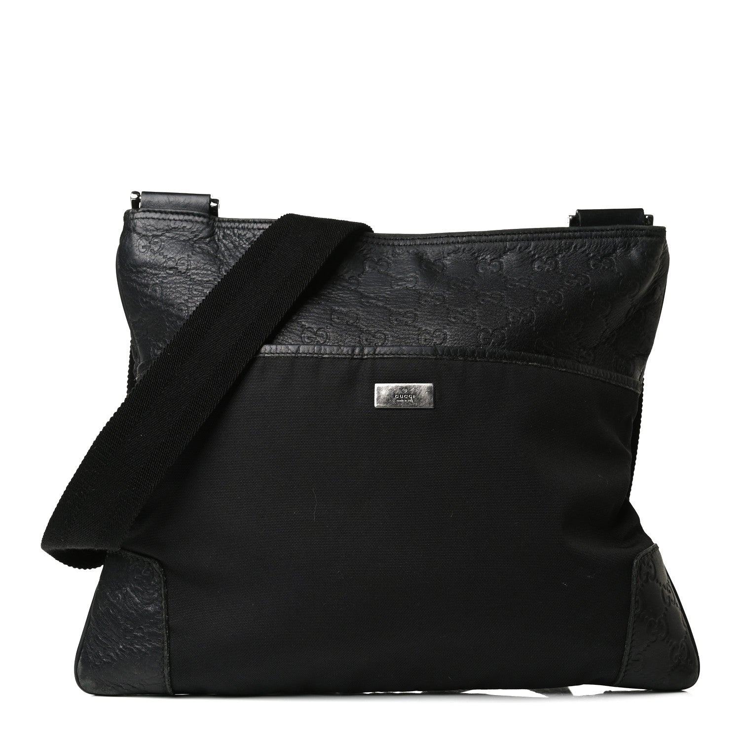 Gucci Guccissima Nylon Messenger Bag Black 1 of 16