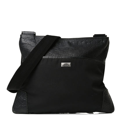 Gucci Guccissima Nylon Messenger Bag Black 1 of 16