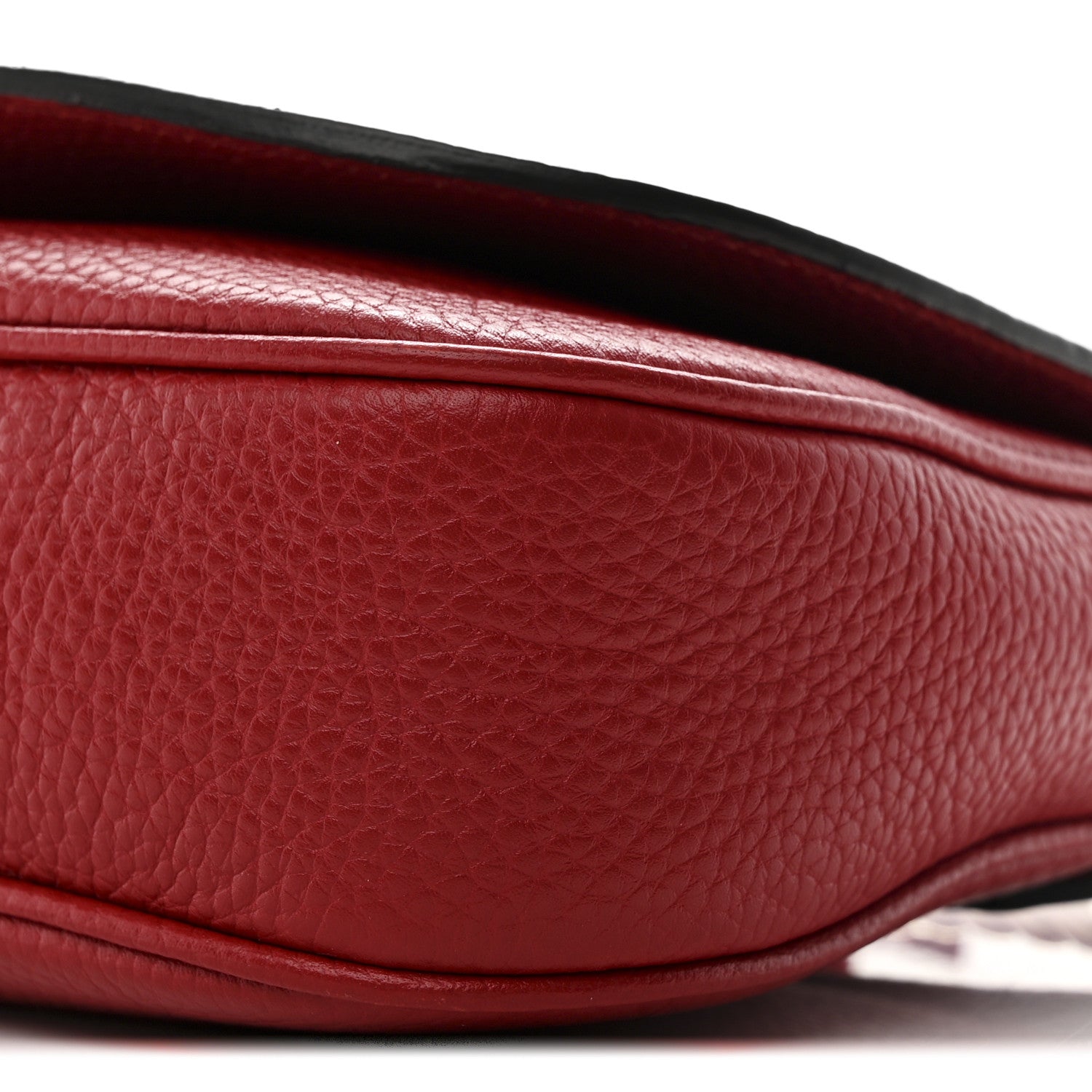 Gucci Pebbled Calfskin Medium Soho Flap Crossbody Vibrant Red 10 of 10