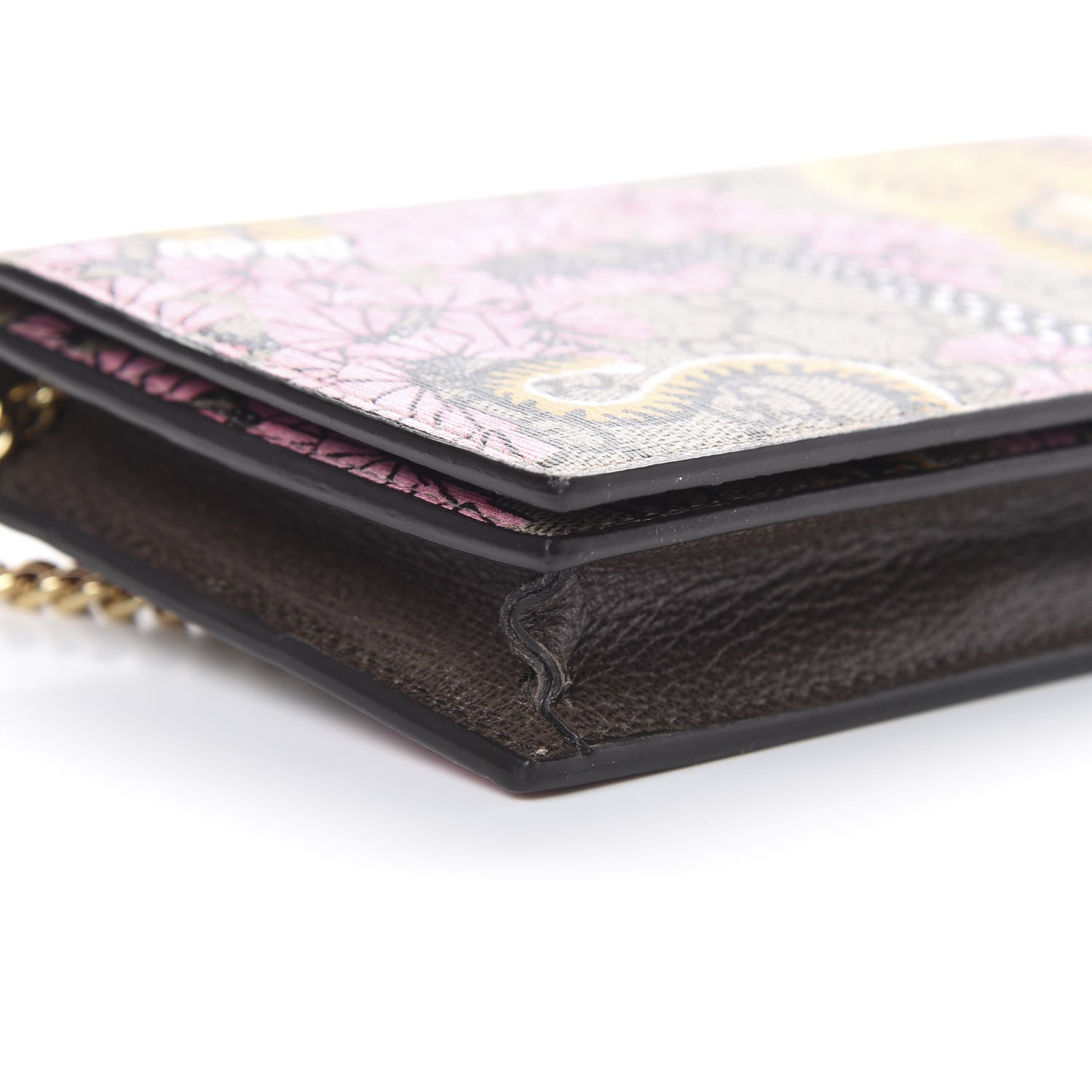 Gucci GG Supreme Monogram Bengal Chain Wallet Beige Pink 8 of 9