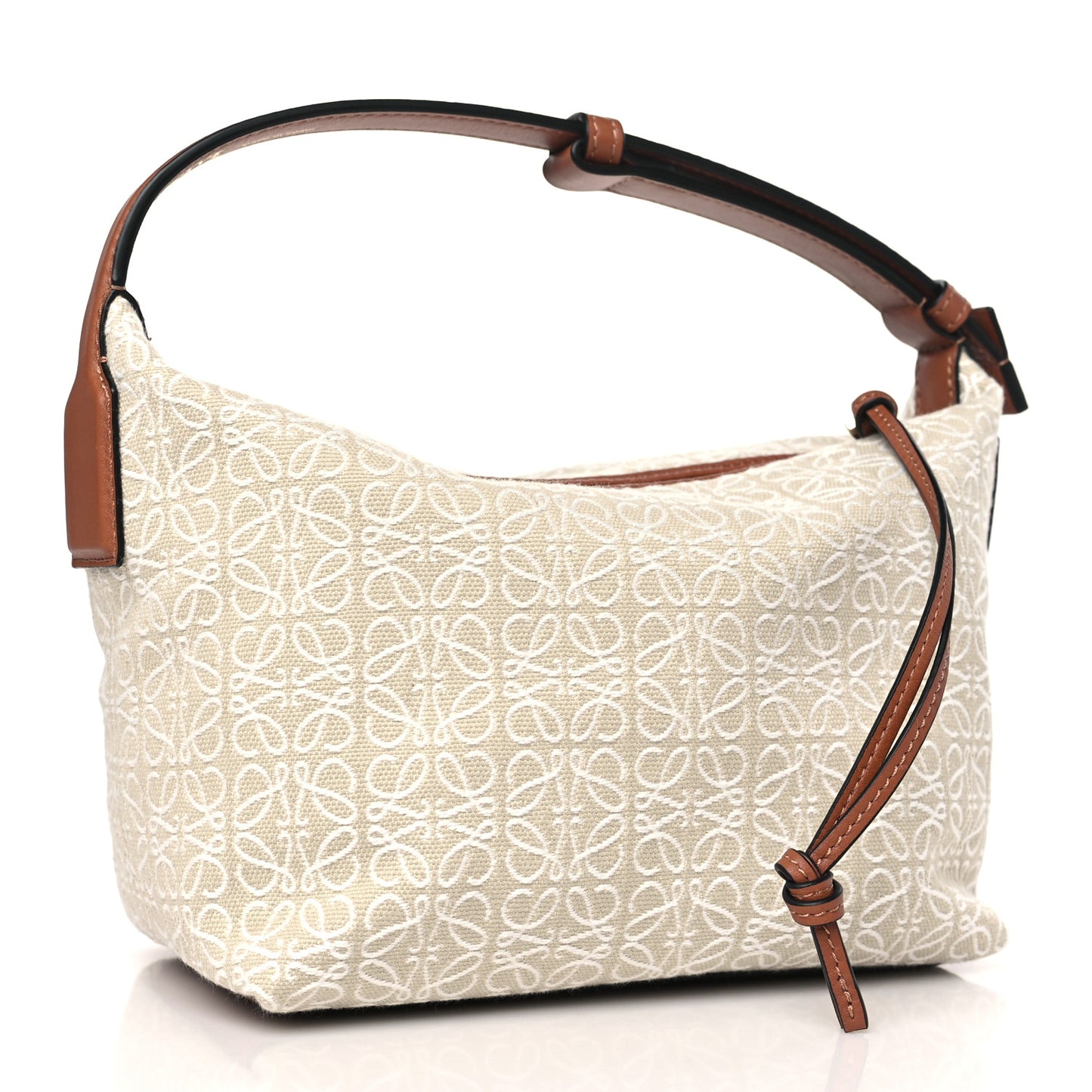 Jacquard Anagram Calfskin Small Cubi Bag Ecru Tan