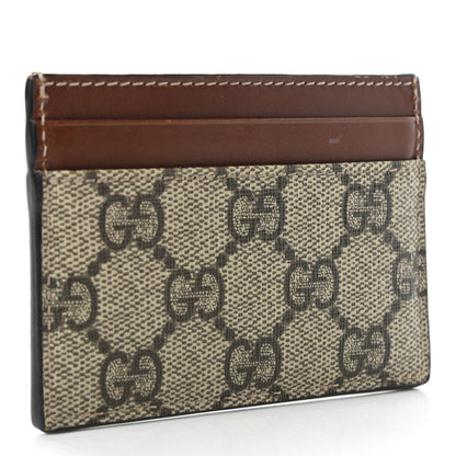 Gucci GG Supreme Monogram Calfskin Card Holder Beige Ebony Cuir 3 of 6
