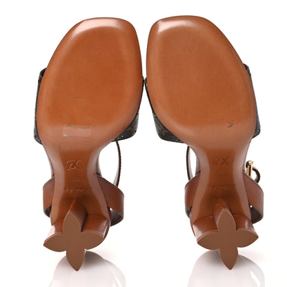 Louis Vuitton Calfskin Perforated Monogram Silhouette Sandals 35 Gold 6 of 16
