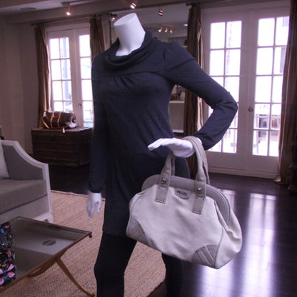 Prada Canvas Doctor Bag Beige 2 of 11