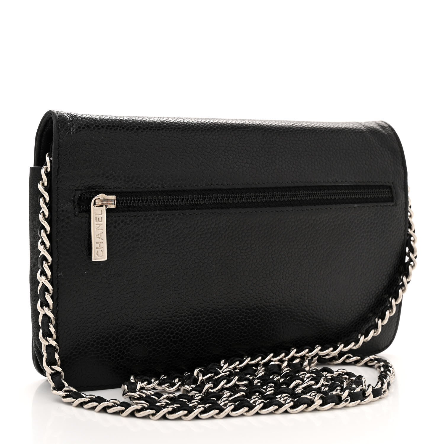 Chanel Caviar Timeless CC Wallet On Chain WOC Black 3 of 13