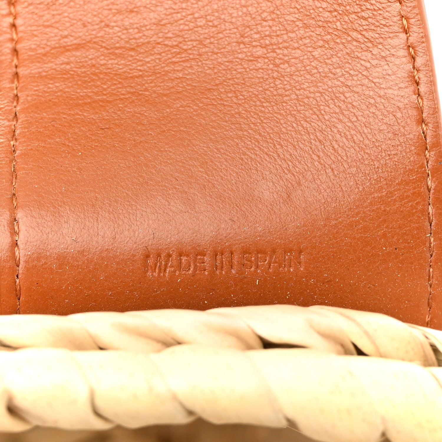 Chloe Raffia Smooth Calfskin Small Sense Basket Caramel 7 of 13