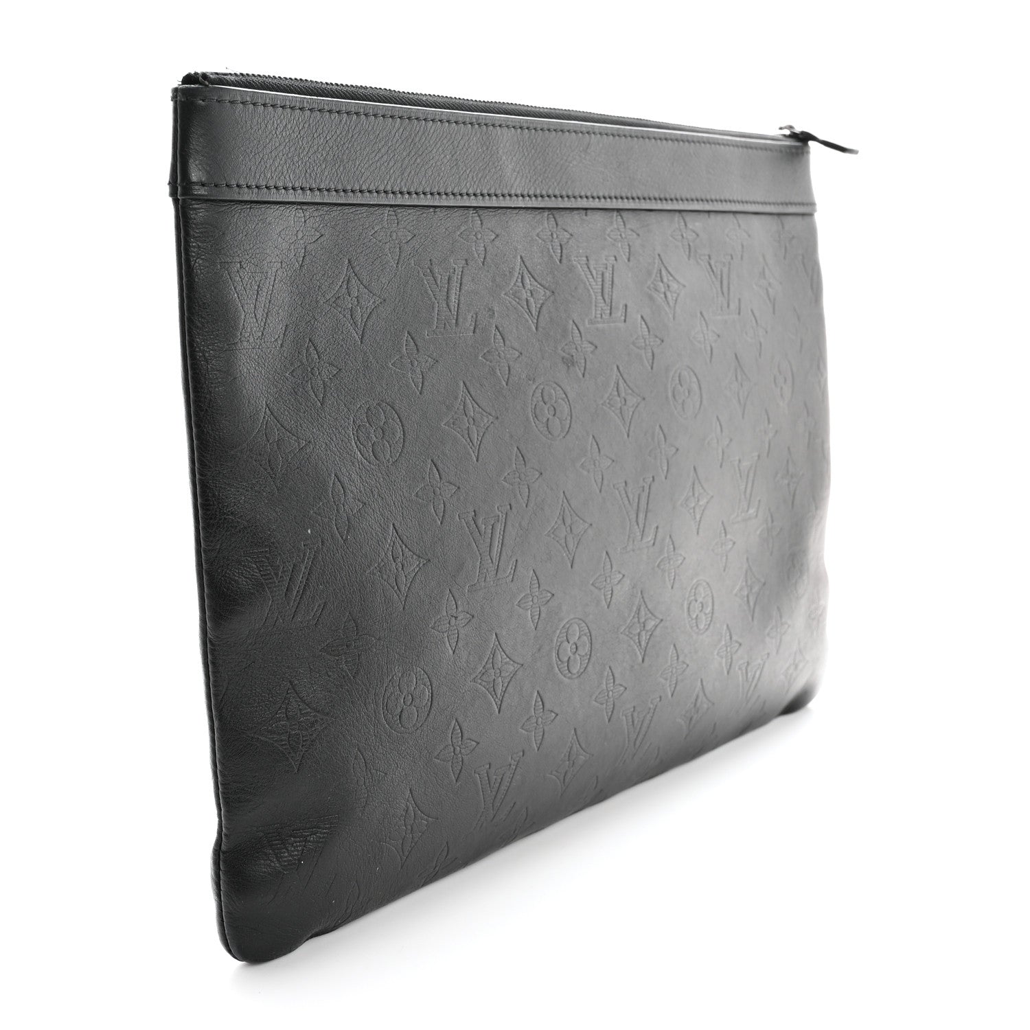 Louis Vuitton Calfskin Monogram Shadow Discovery Pochette Black 3 of 7
