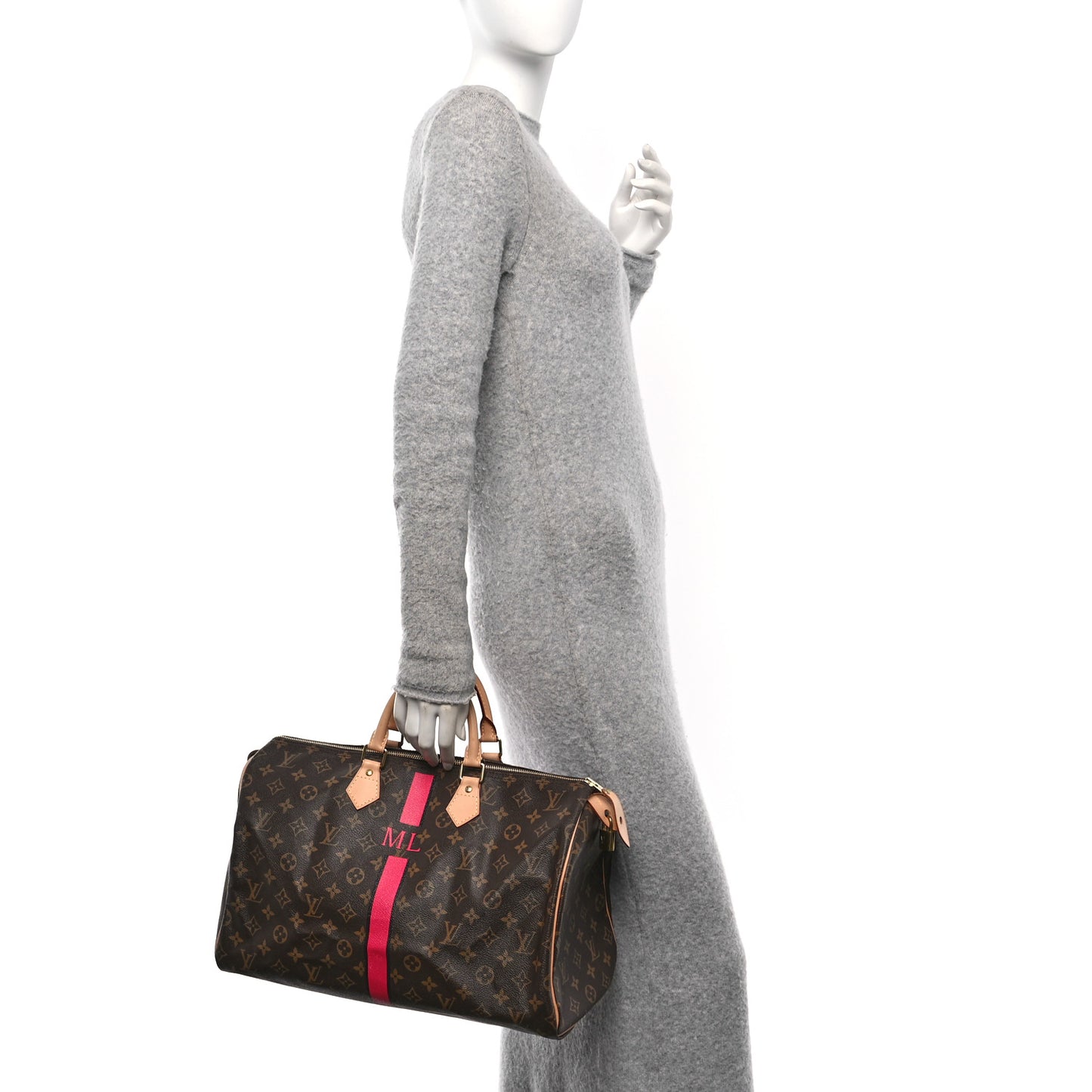 Monogram My LV Heritage Speedy 40 Fuchsia Blue Marine