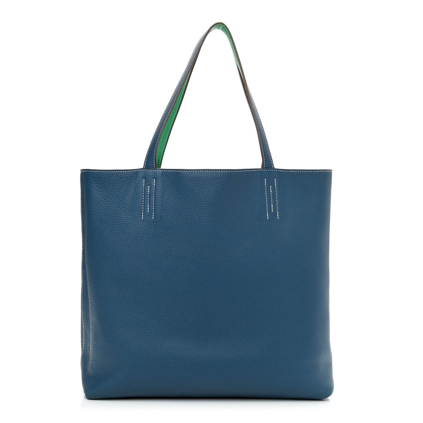 Taurillon Clemence Double Sens 36 Reversible Tote Menthe Colvert