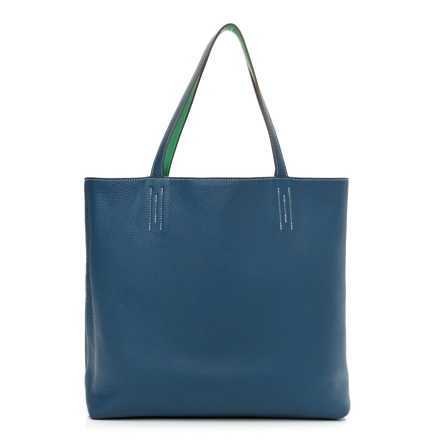 Hermes Taurillon Clemence Double Sens 36 Reversible Tote Menthe Colvert 3 of 15