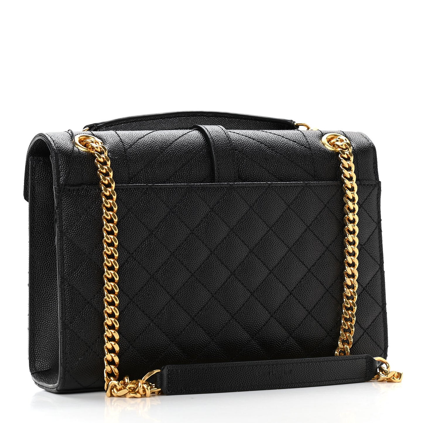 Grain De Poudre Textured Mixed Matelasse Triquilt Medium Monogram Satchel Black