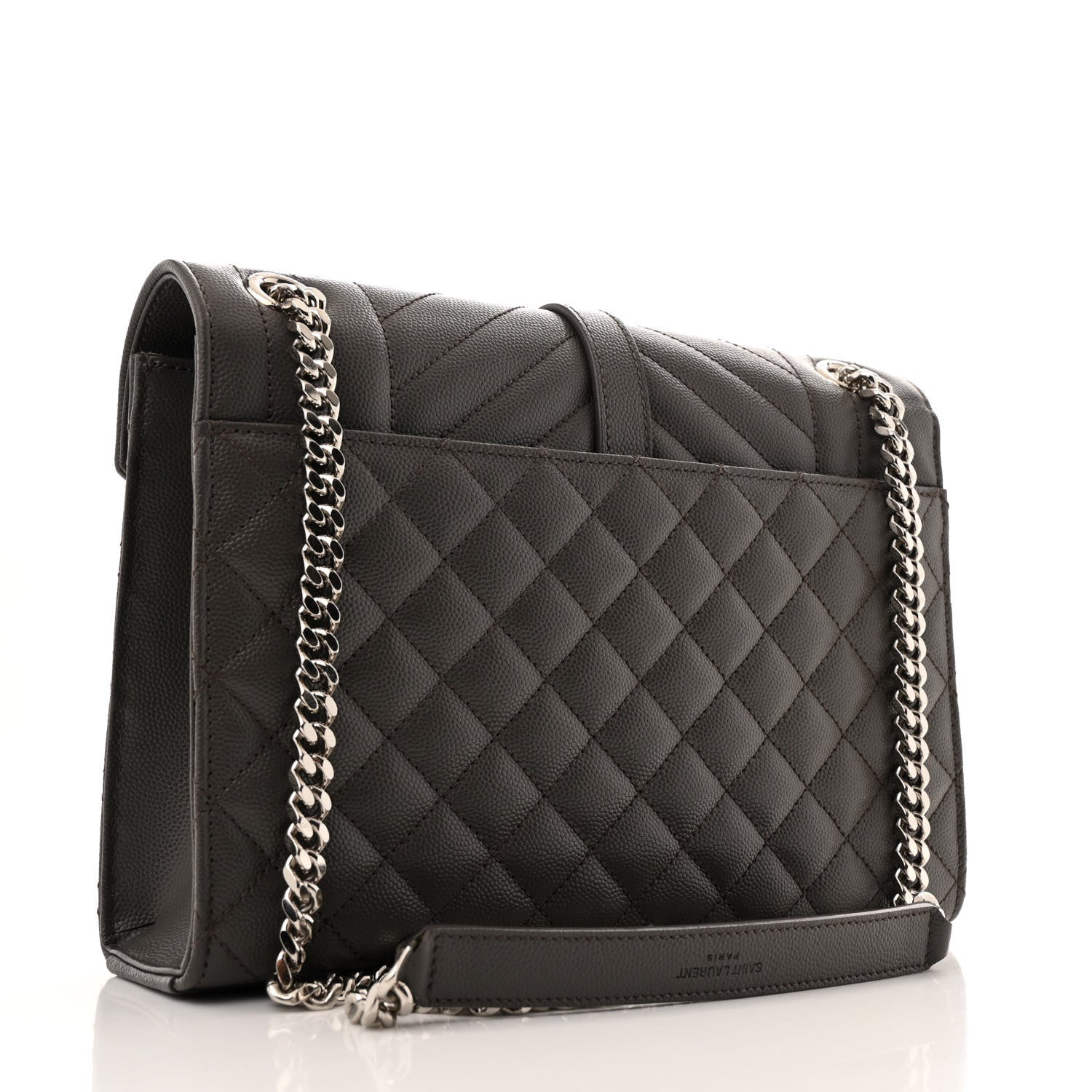 Saint Laurent Grain De Poudre Textured Mixed Matelasse Medium Triquilt Monogram Satchel Earth 3 of 11