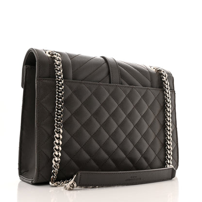 Saint Laurent Grain De Poudre Textured Mixed Matelasse Medium Triquilt Monogram Satchel Earth 3 of 11
