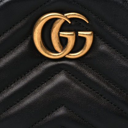 Gucci Calfskin Matelasse GG Marmont Belt Bag 75 30 Black 9 of 12