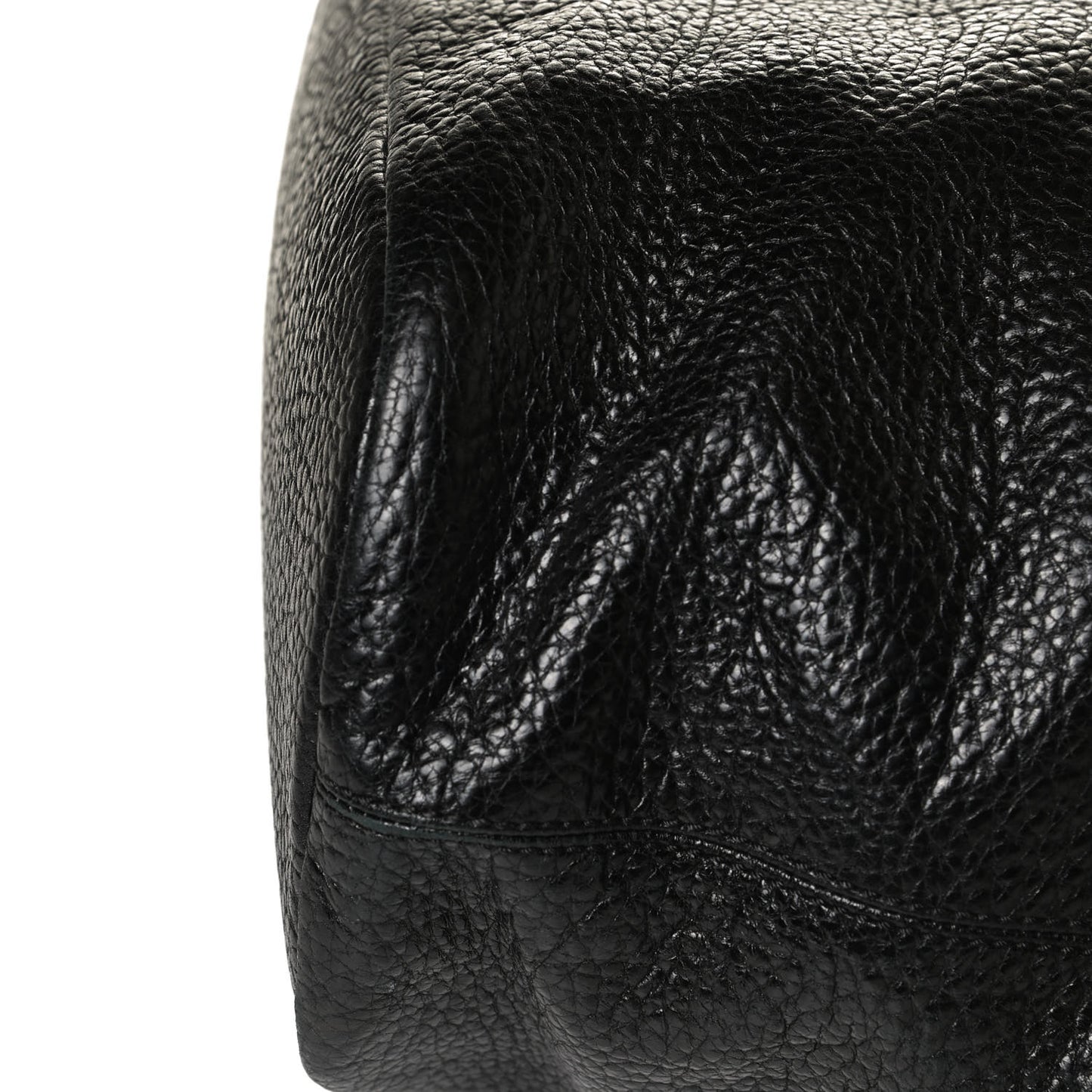 Glazed Pebbled Calfskin Large Nightingale Black
