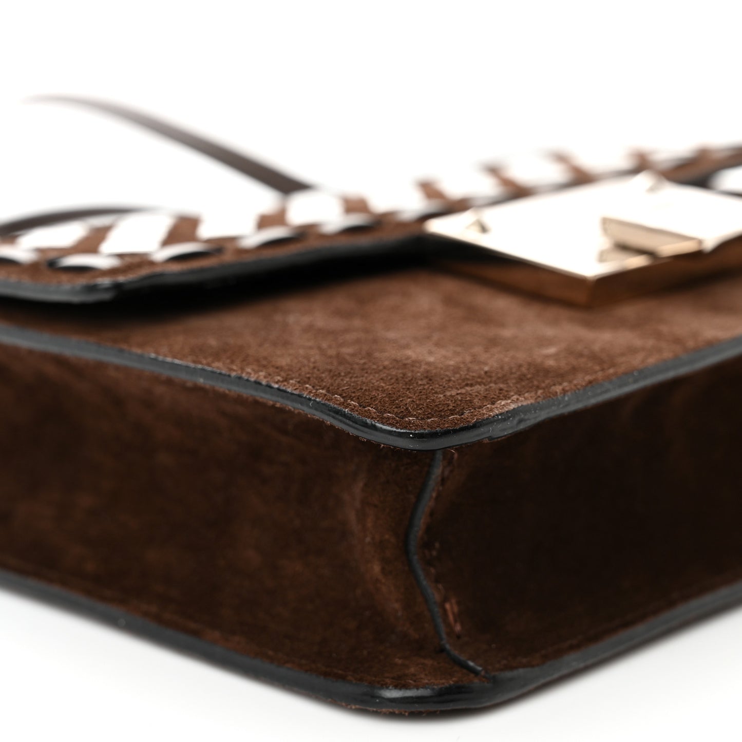 Suede Studded Mini Rebel Crossbody Brown