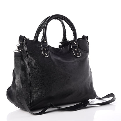 Balenciaga Chevre Silver Metallic Edge Hardware Velo Black 3 of 15