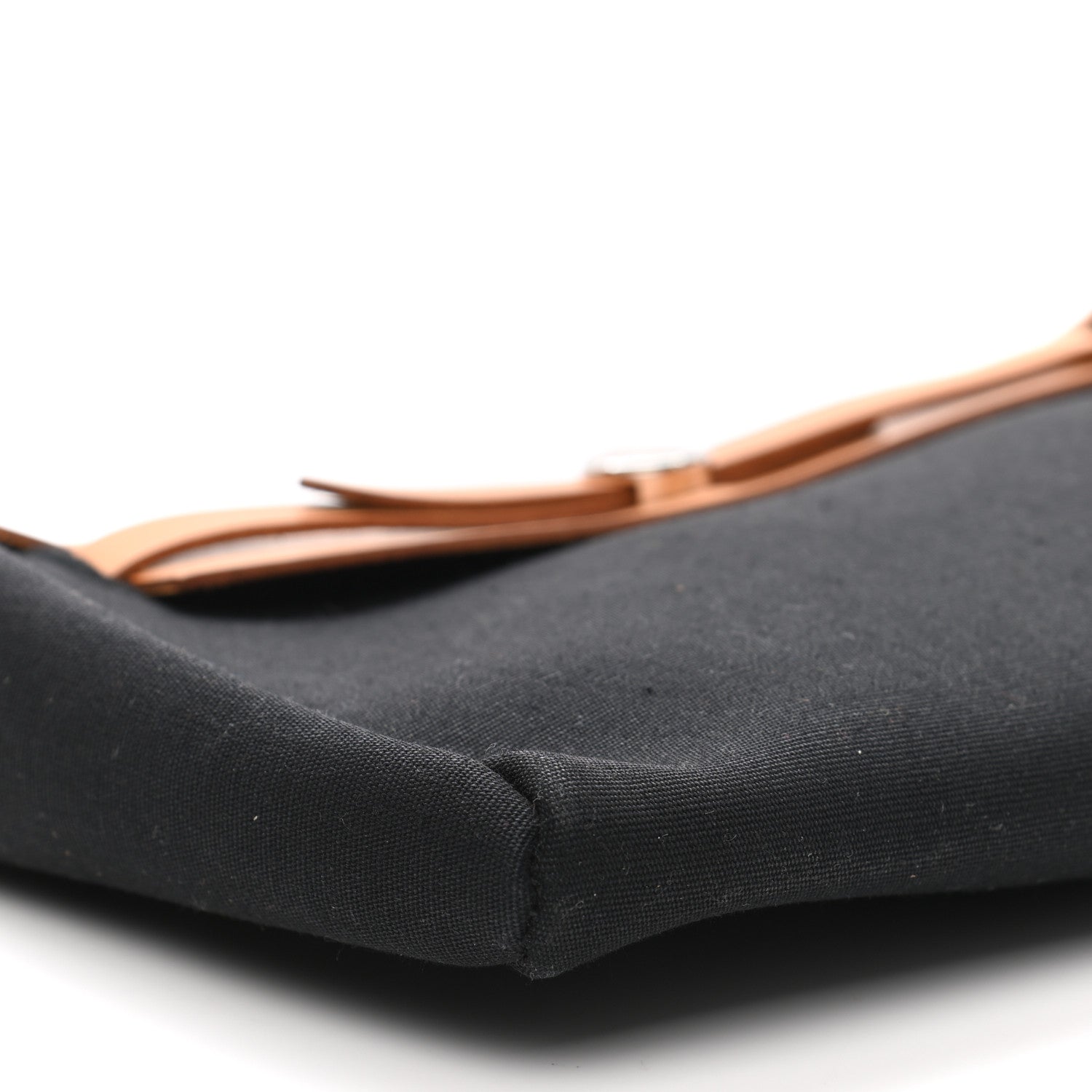 Hermes Toile Vache Calfskin Herbag Clutch Natural Black 9 of 25