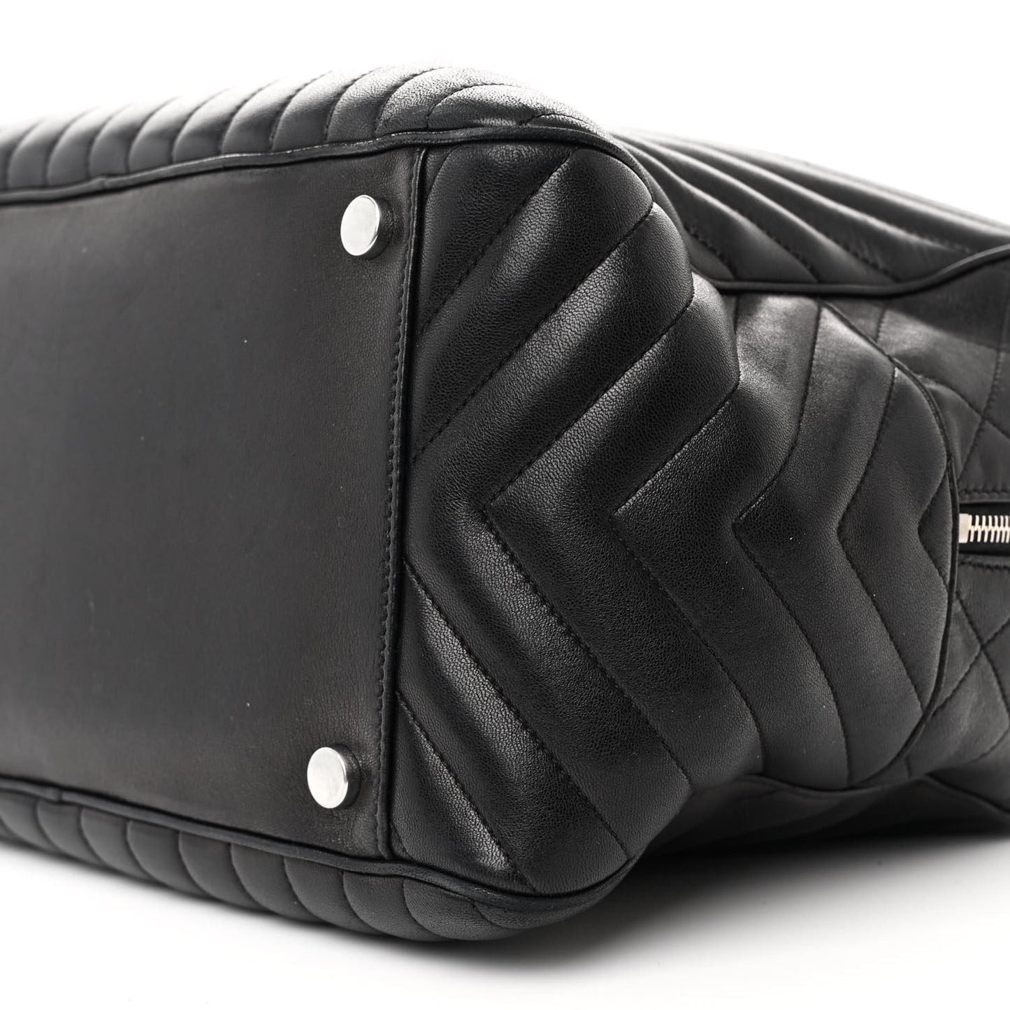 Lambskin Mixed Matelasse Joan Bowling Bag Black