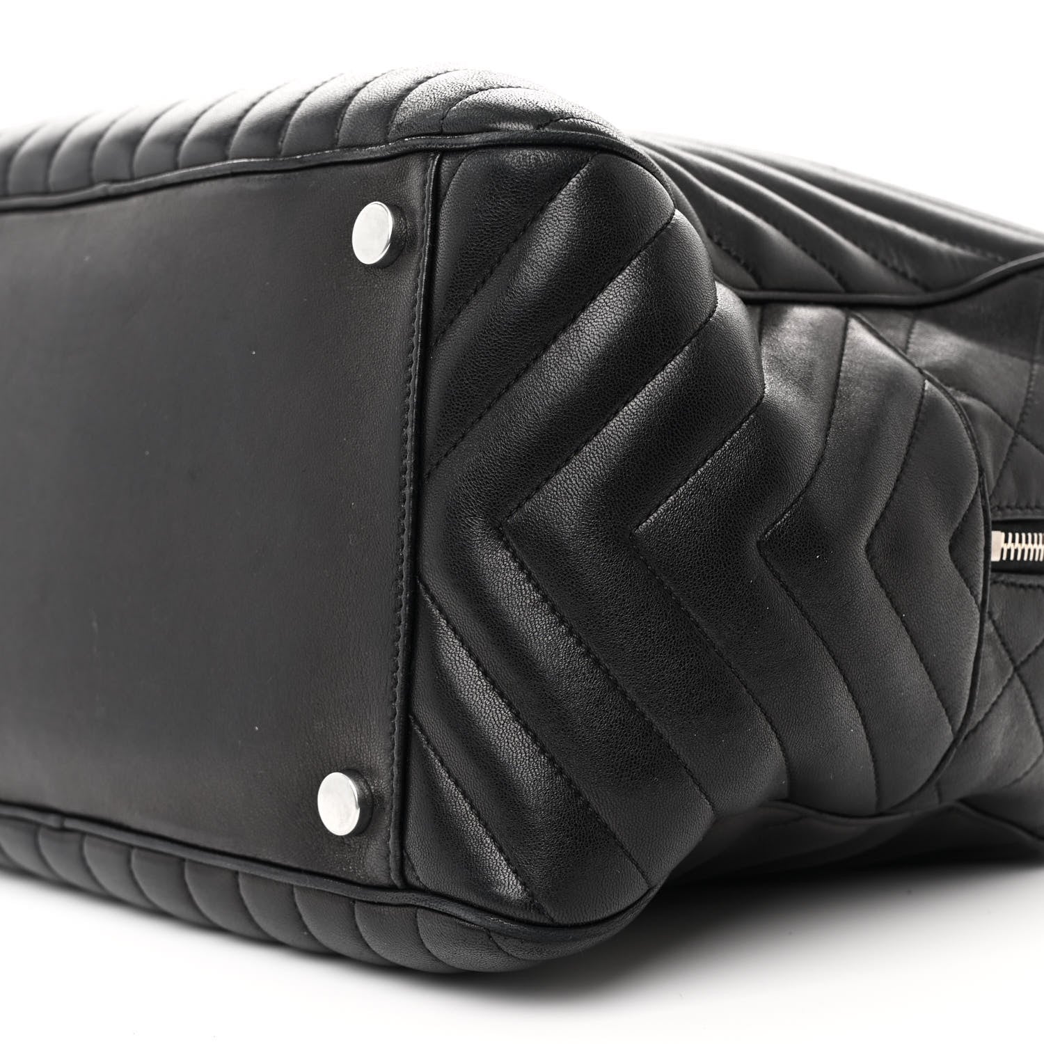 Saint Laurent Lambskin Mixed Matelasse Joan Bowling Bag Black 10 of 12