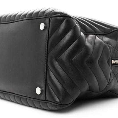 Saint Laurent Lambskin Mixed Matelasse Joan Bowling Bag Black 10 of 12