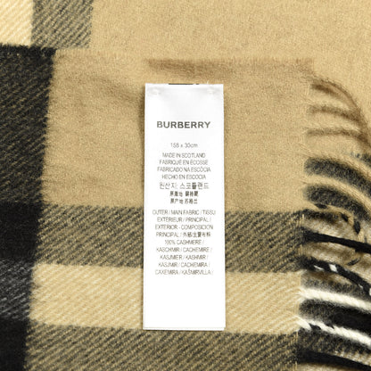Burberry Cashmere Giant Check Fringe Scarf Camel 3 of 3