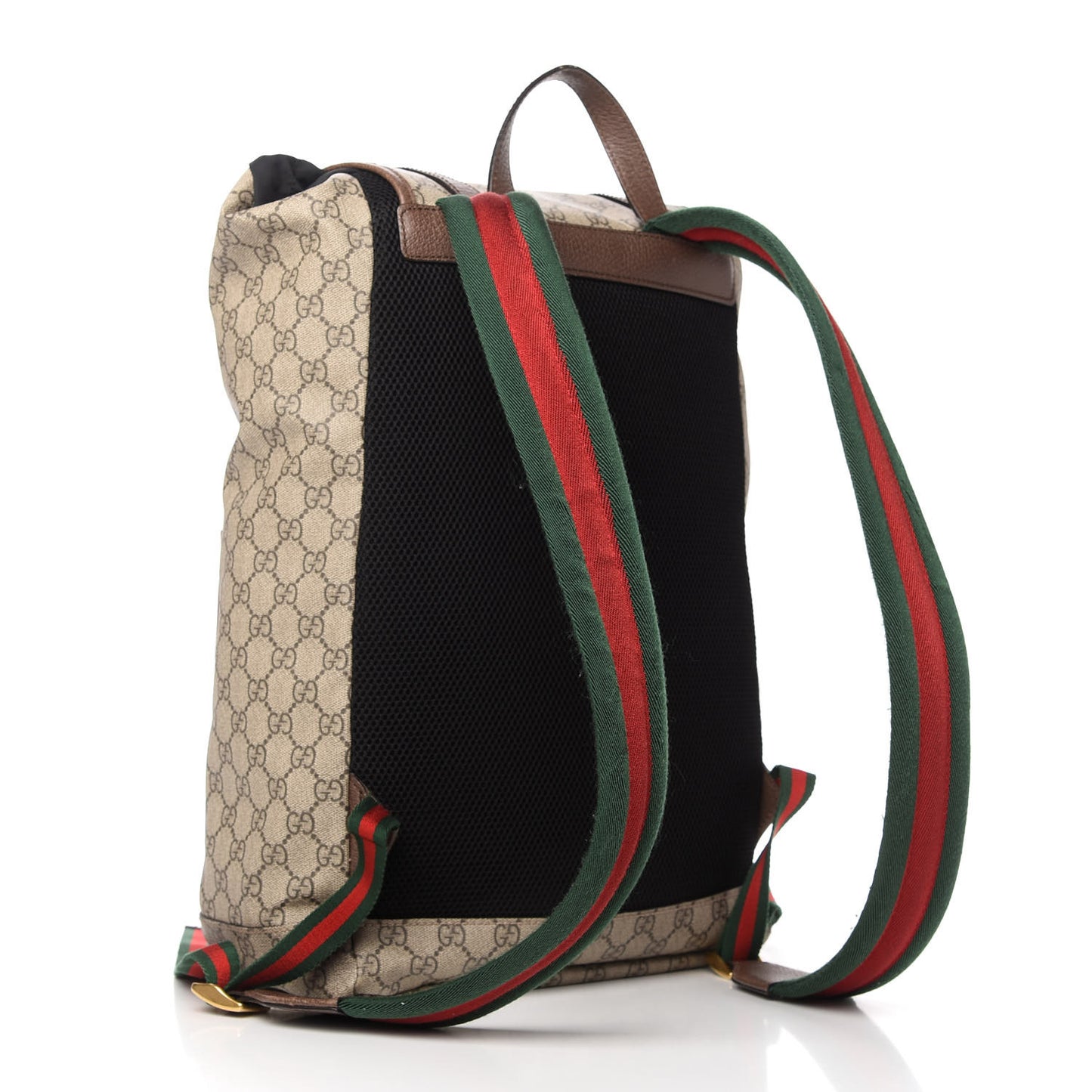 Soft GG Supreme Monogram Neo Vintage Double Buckle Backpack Beige New Acero Crop