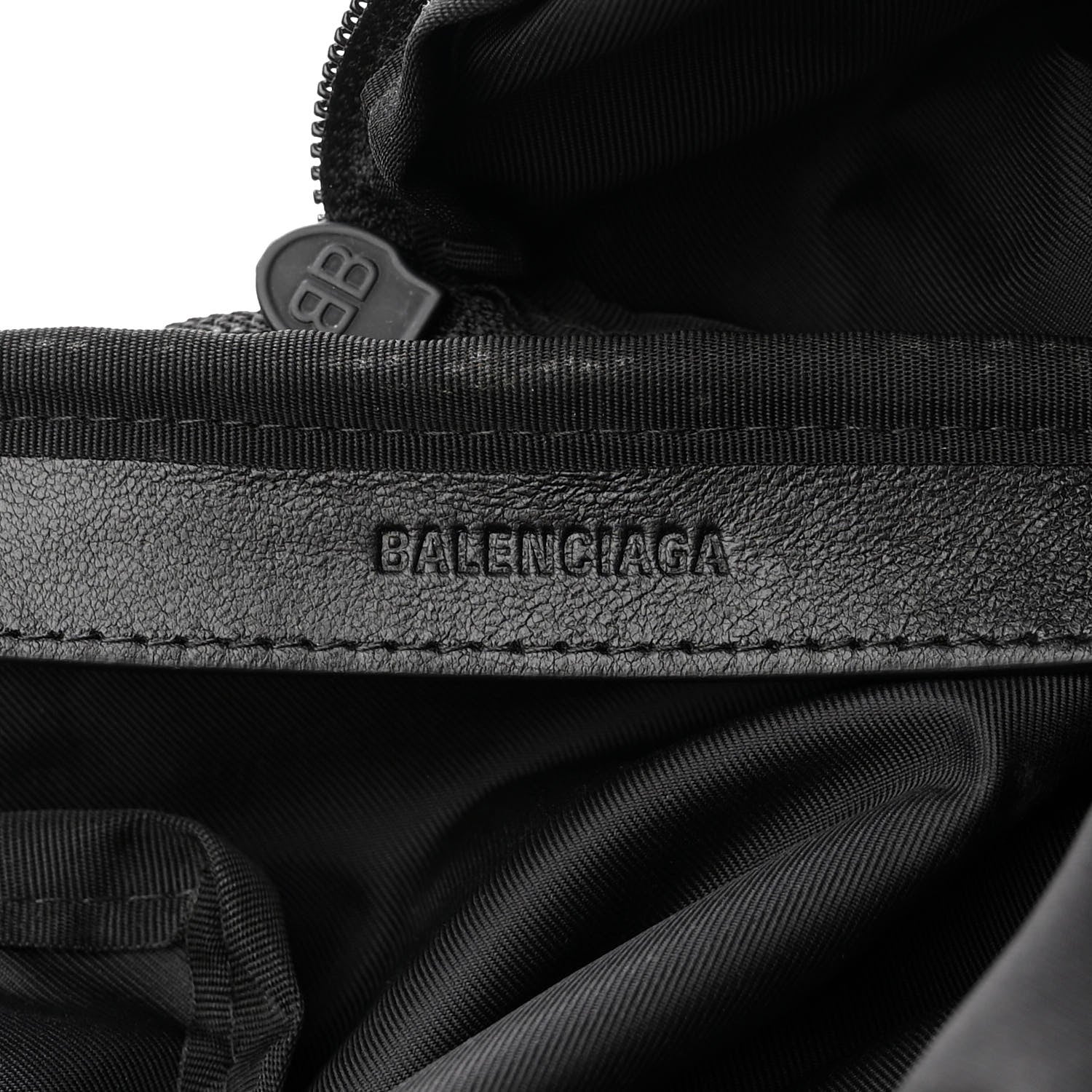 Balenciaga Nylon Allover Logo Backpack Black 5 of 11