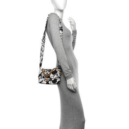 Chanel Canvas Printed Deer Coco Mini Single Flap White Black 2 of 10