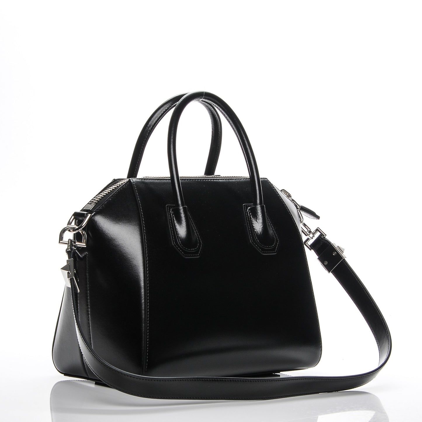 Shiny Lord Calfskin Small Antigona Black