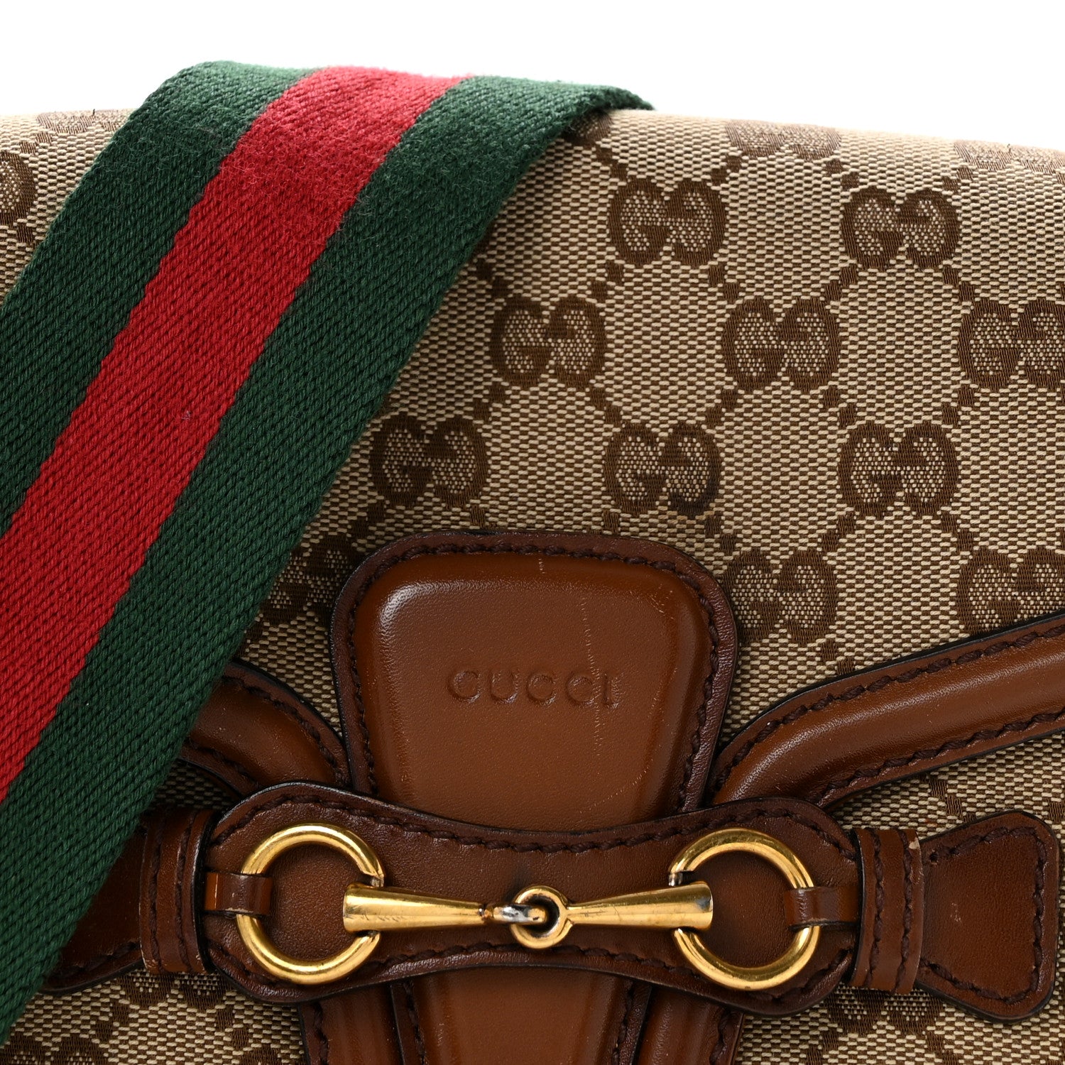 Gucci Monogram Medium Lady Web Shoulder Bag Beige Cuir 8 of 14