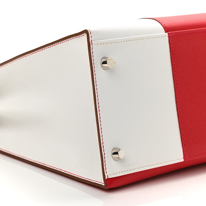 Hermes Epsom Flag Kelly Sellier 35 Rouge Casaque White 9 of 10