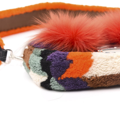 Fendi Shearling Calfskin Goat Fox Fur Bugs Baguette Orange Multicolor 9 of 12
