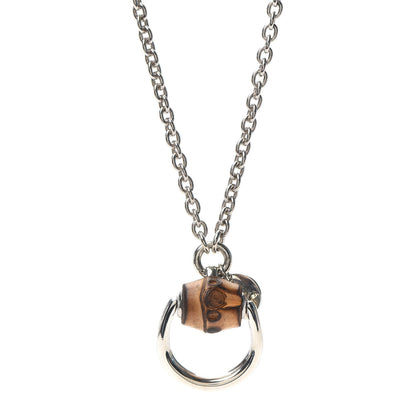 Gucci Sterling Silver Bamboo Horsebit Pendant Necklace 1 of 5