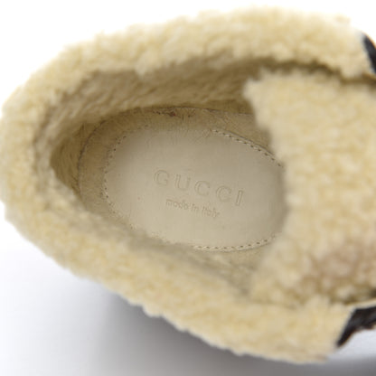 Gucci Wool Faux Shearling G Rhombus Womens Victor Ankle Boots 36.5 Beige Cocoa 6 of 20