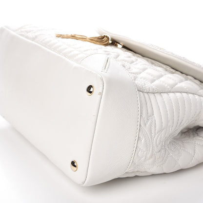 Versace Nappa Barocco Quilted Altea Vanitas Satchel White 8 of 8