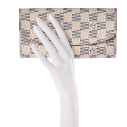 Louis Vuitton Damier Azur Emilie Wallet Rose Ballerine 2 of 6