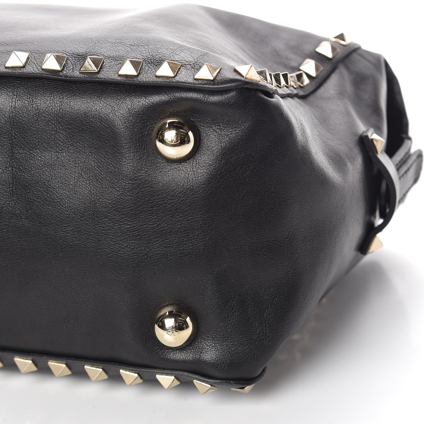 Calfskin Rockstud Satchel Black