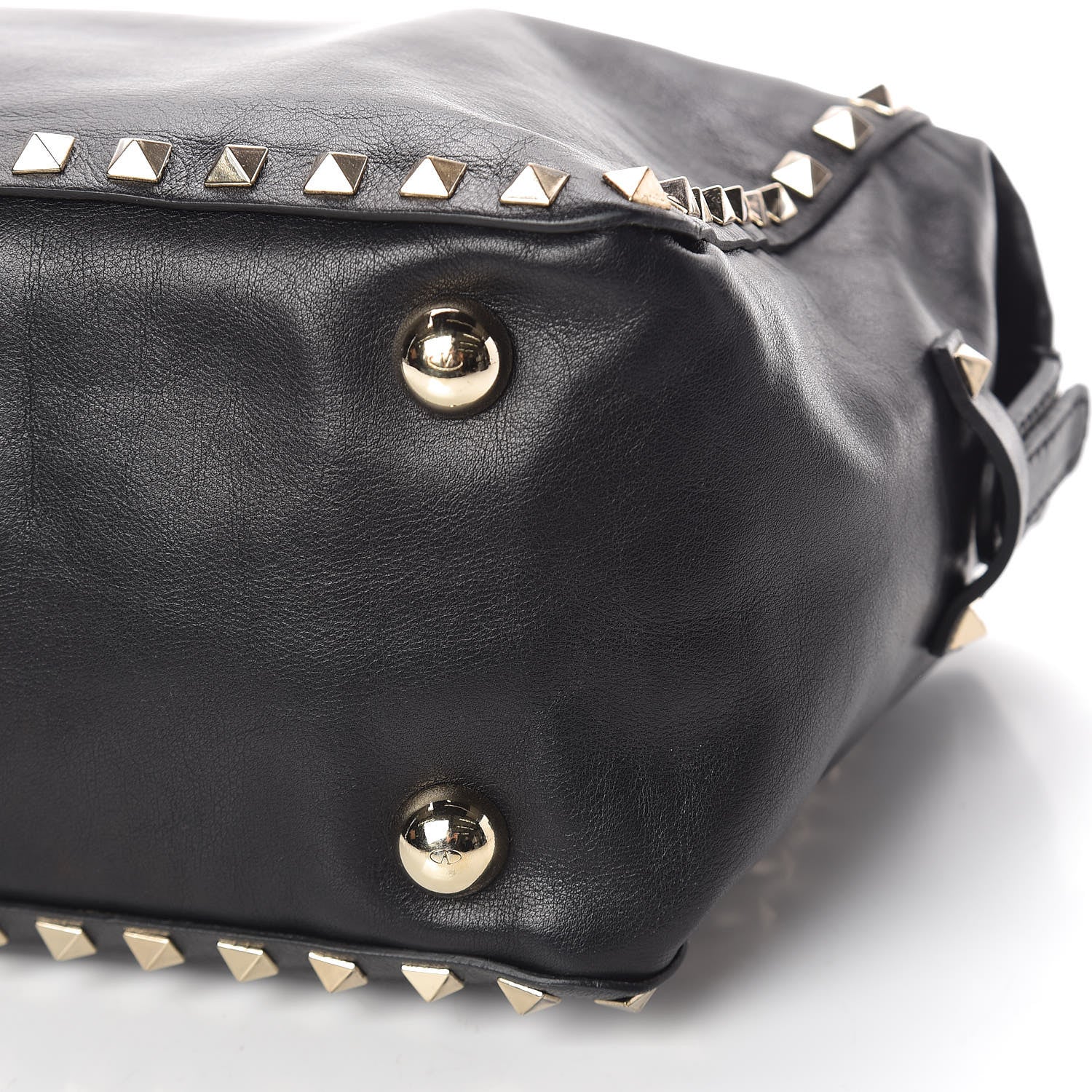 Valentino Garavani Calfskin Rockstud Satchel Black 9 of 9